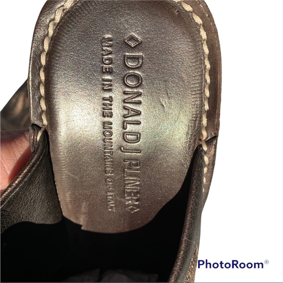 Donald J Pliner Bronze Leather Bozza Mule Clog Shoes 10 Western boot - Picture 11 of 13